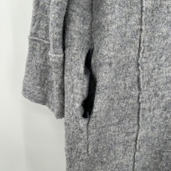 Joie Gray Hooded Wool Blend Open Front Sweater Heavy Seam Size Medium‎ - Picture 8 of 8